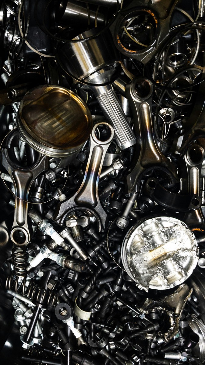 Engine parts and machined metal