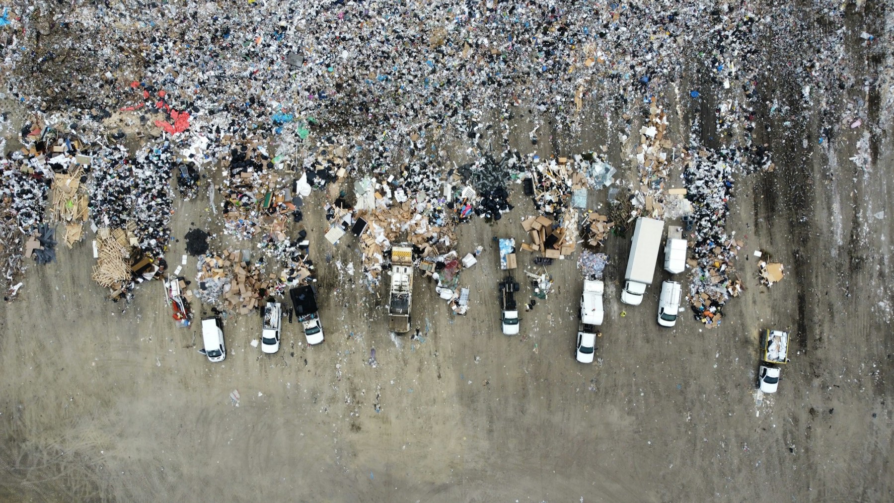 Aerial view of a waste site
